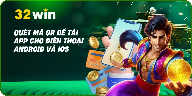 Hướng dẫn tải app 32Win cho Android và iOS Cực Nhanh 2 Quét mã QR để tải app cho điện thoại Android và iOS